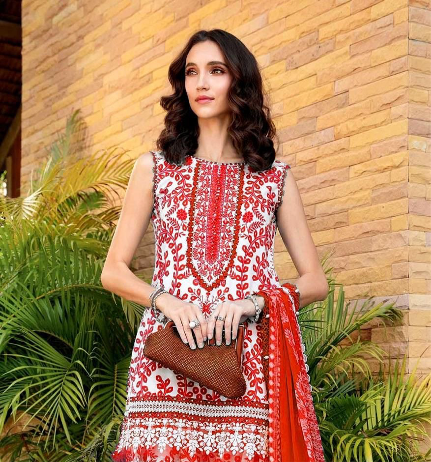 M Print inspired 3 piece luxury lawn_81042 Pakistani ladies suit B199