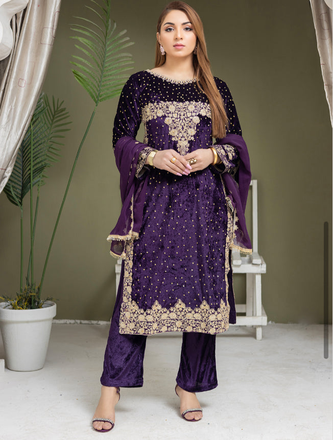 Brit Valvet 3 piece _3020 purple B5