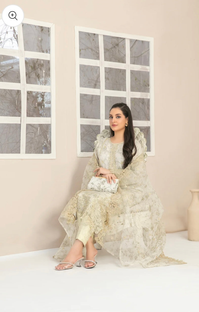 Brit Tawakal 3 piece organza _6071 Pakistani suits B36