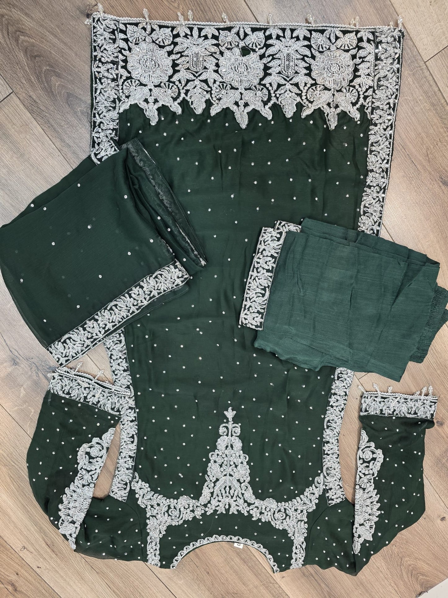 Brit Mother and Daughter 3 piece Chiffon_1001035 Green B92