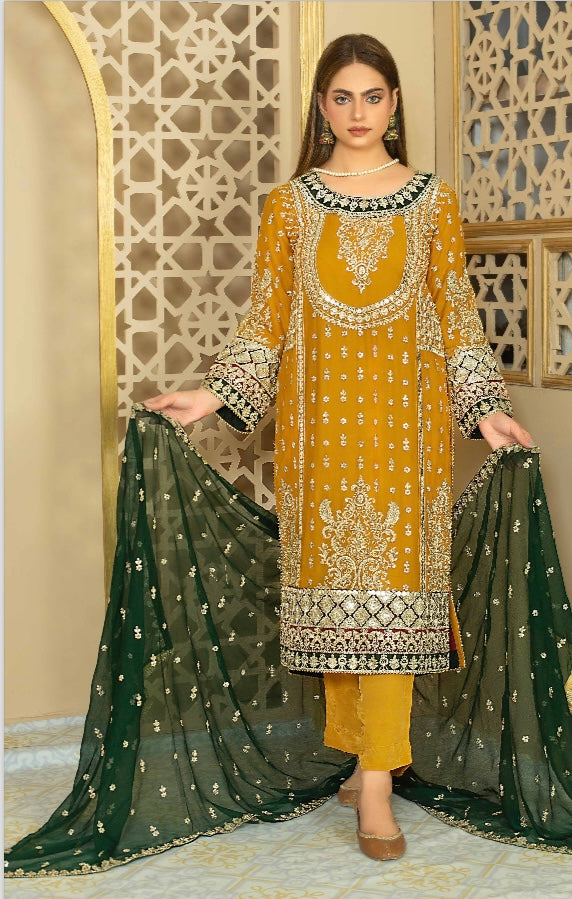 Brit 3 piece chiffon _100128 Pakistani ladies suit B123