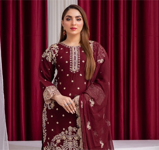 Brit 3 piece luxury chiffon_81042 Pakistani ladies suit B193