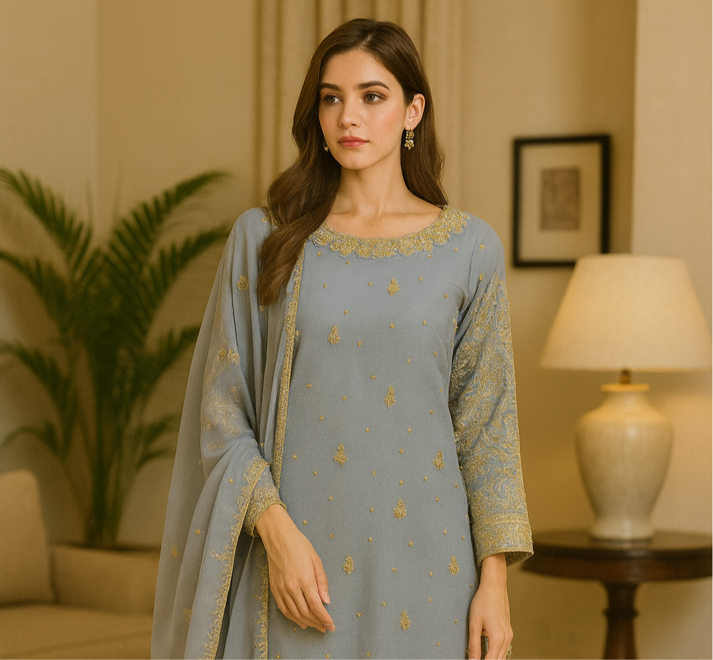 Brit 3 piece chiffon _81042 Pakistani ladies suit B229