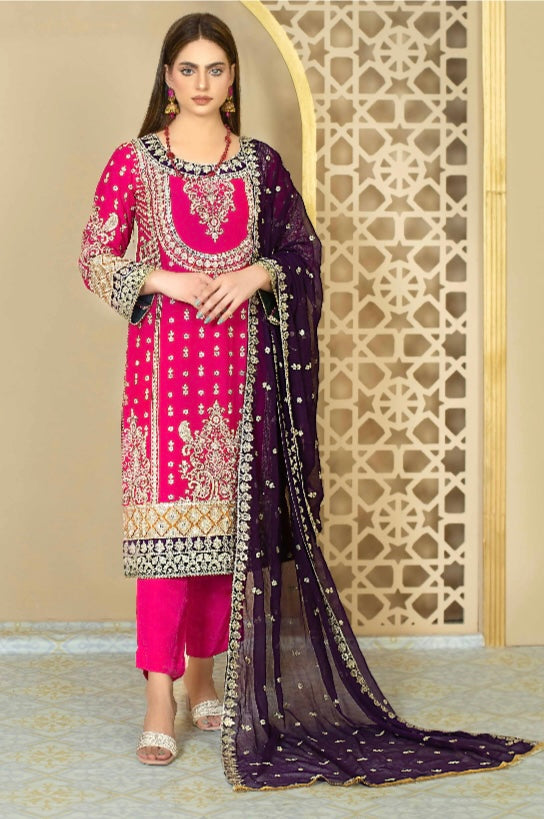Brit 3 piece chiffon _100127 Pakistani ladies suit B123
