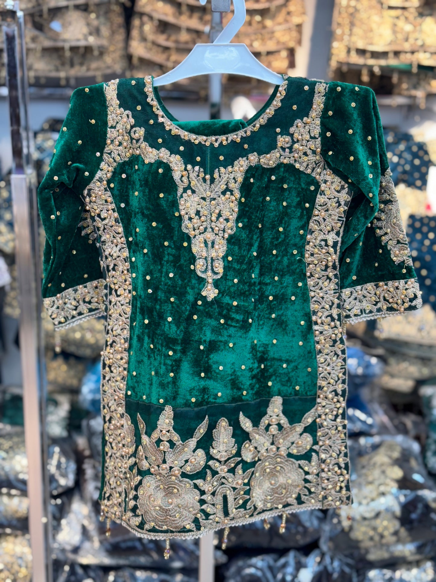 Brit 3 piece kids_7065 Pakistani kids suit green N2