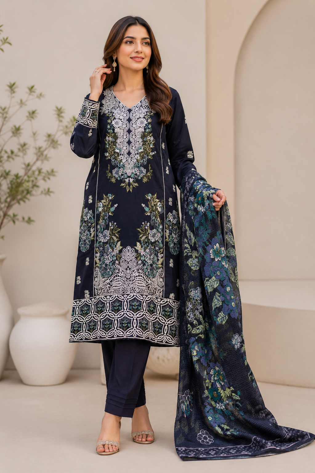 BRIT 3 piece Viscouse collection ladies dress B728
