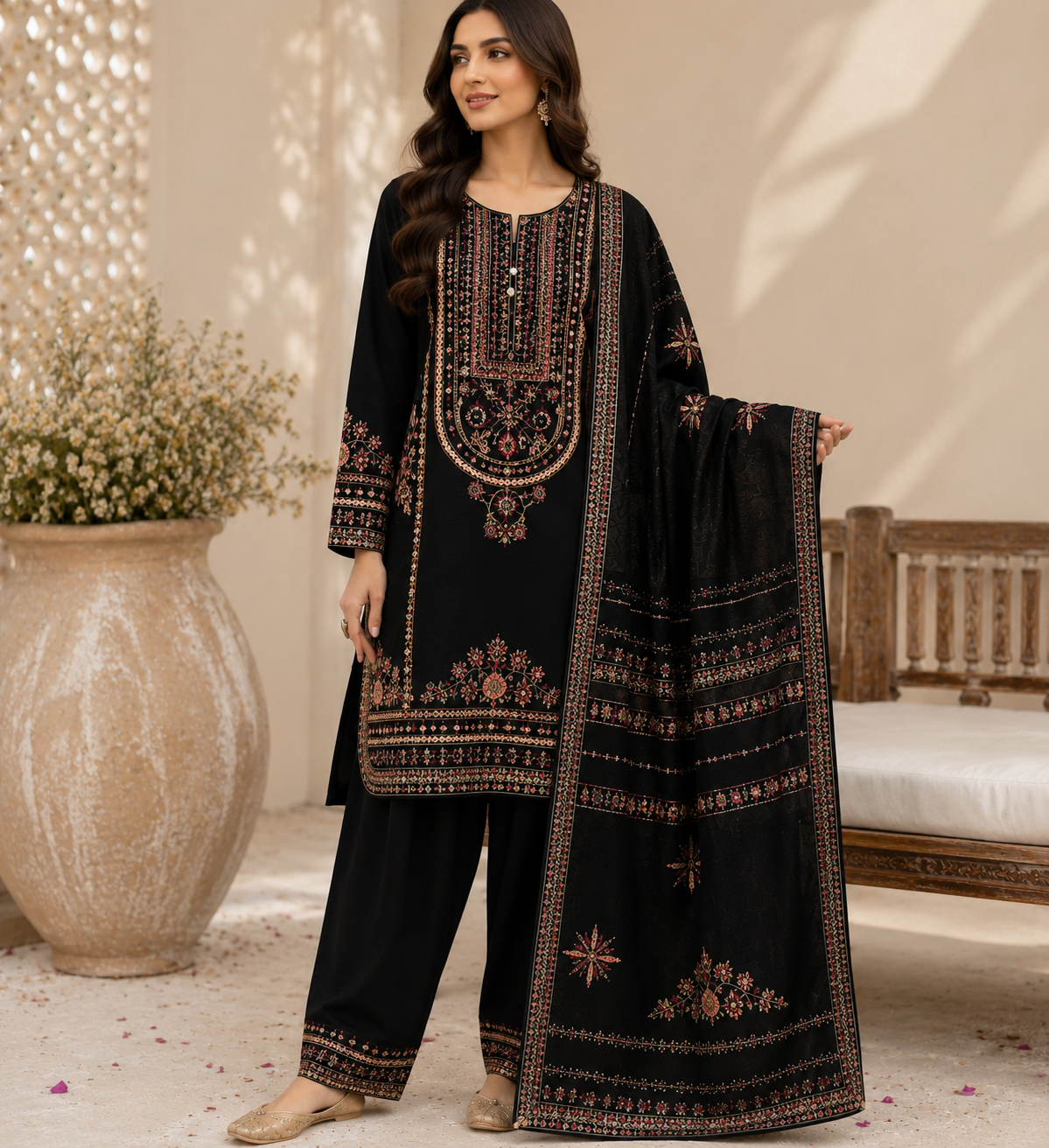BRIT 3 piece luxury cotton ladies dress B662
