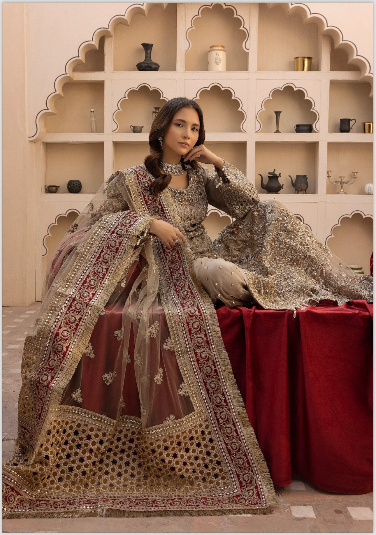 Simrans 3 piece lux wedding wear_100186 Pakistani ladies suit B132
