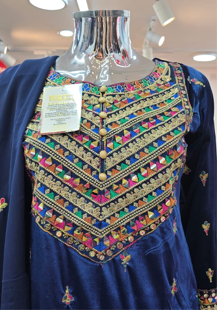 Brit 3 piece velvet_6022 Pakistani ladies suit blue B16