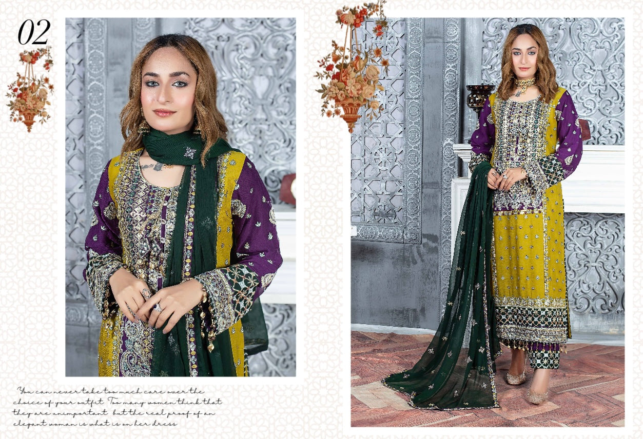 Brit 3 piece lux wedding wear_100195 Pakistani ladies suit B133