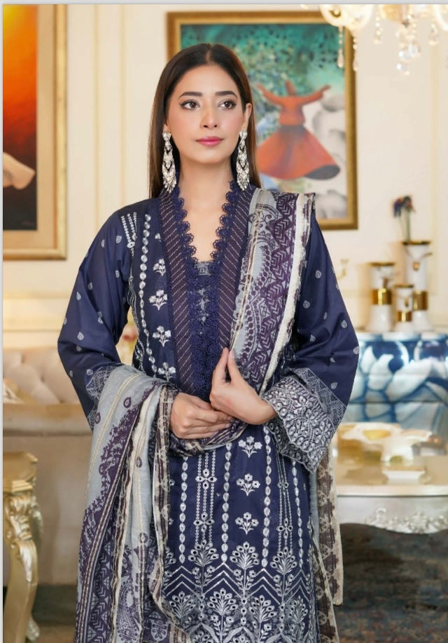Munira linen 3 piece_1993 Pakistani ladies suit B63