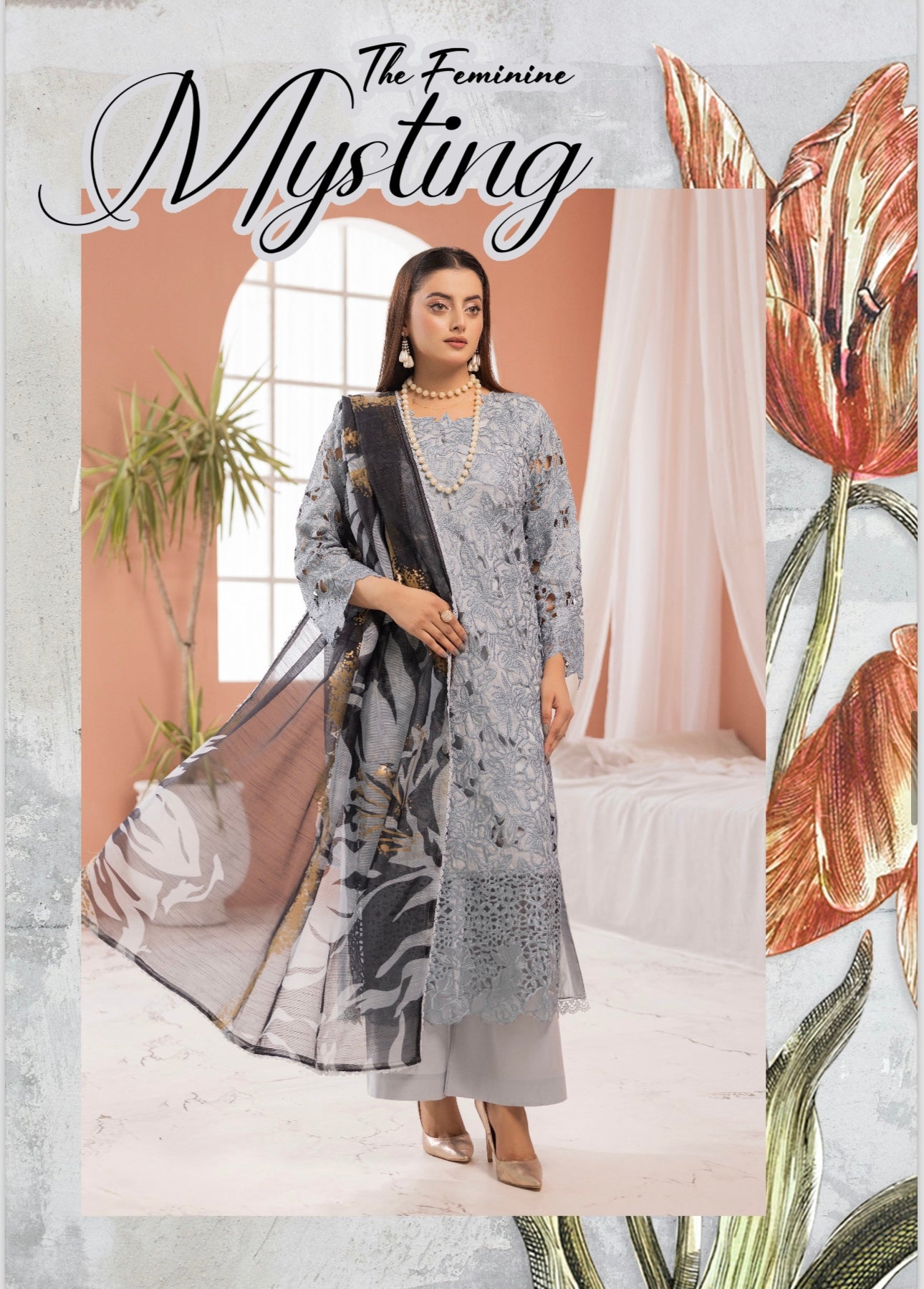 Rang Rasiya inspired 3 piece Chicken kari_7072 ladies suit B51