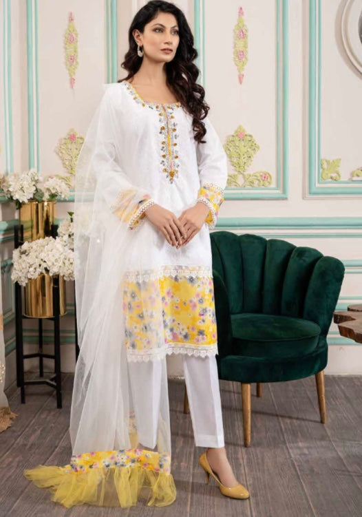 Raniya Designer 3 piece chicken kari _8042 Pakistani suits RCL