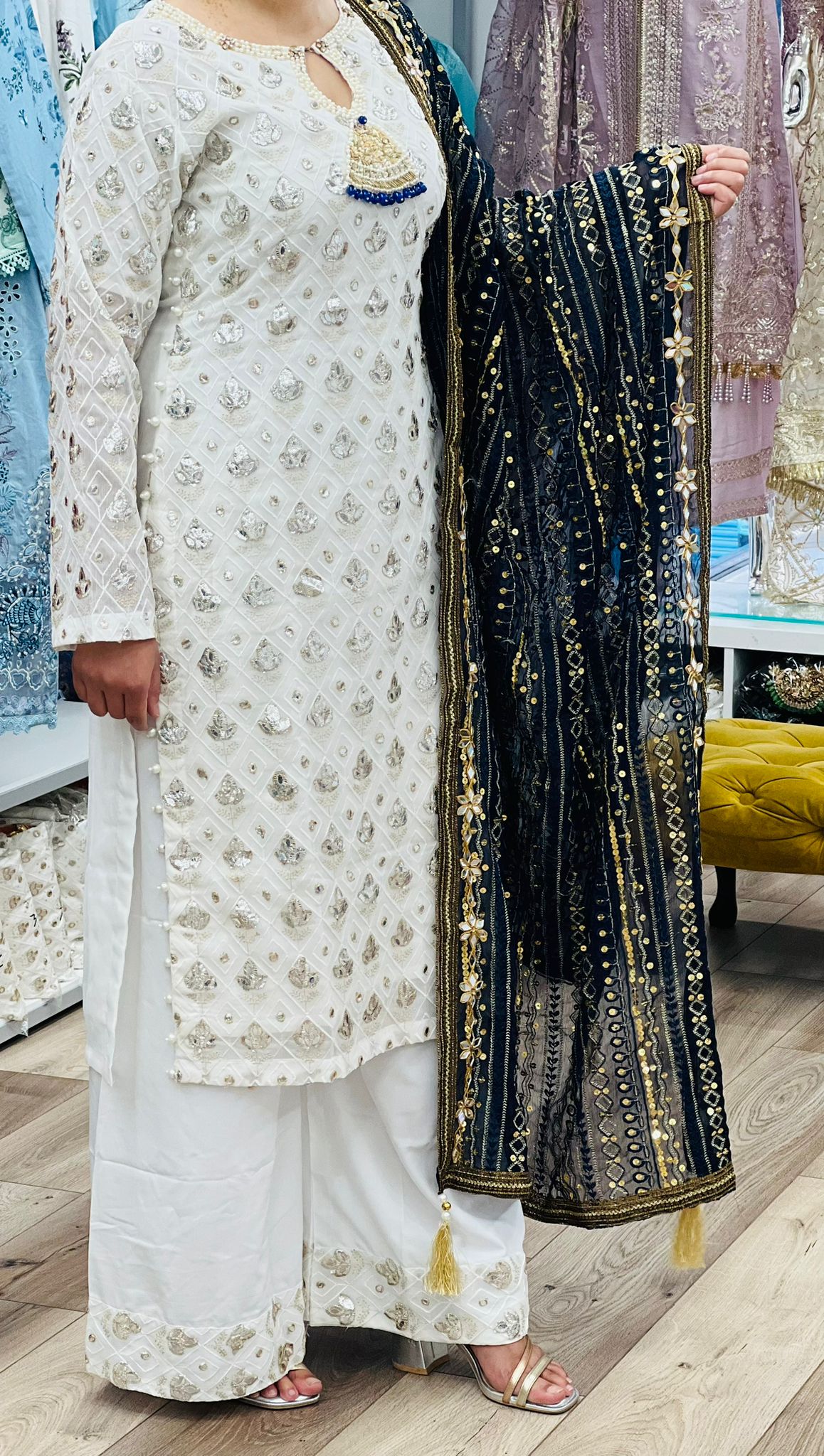 Brit 3 piece luxury chiffon _81042 Pakistani ladies suit Blue B226