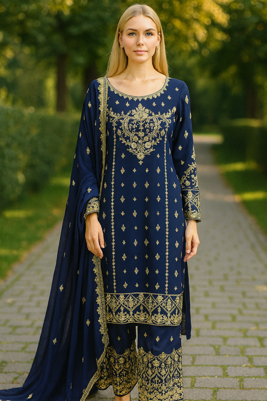Brit 3 piece luxury chiffon_81042 Pakistani ladies suit B193