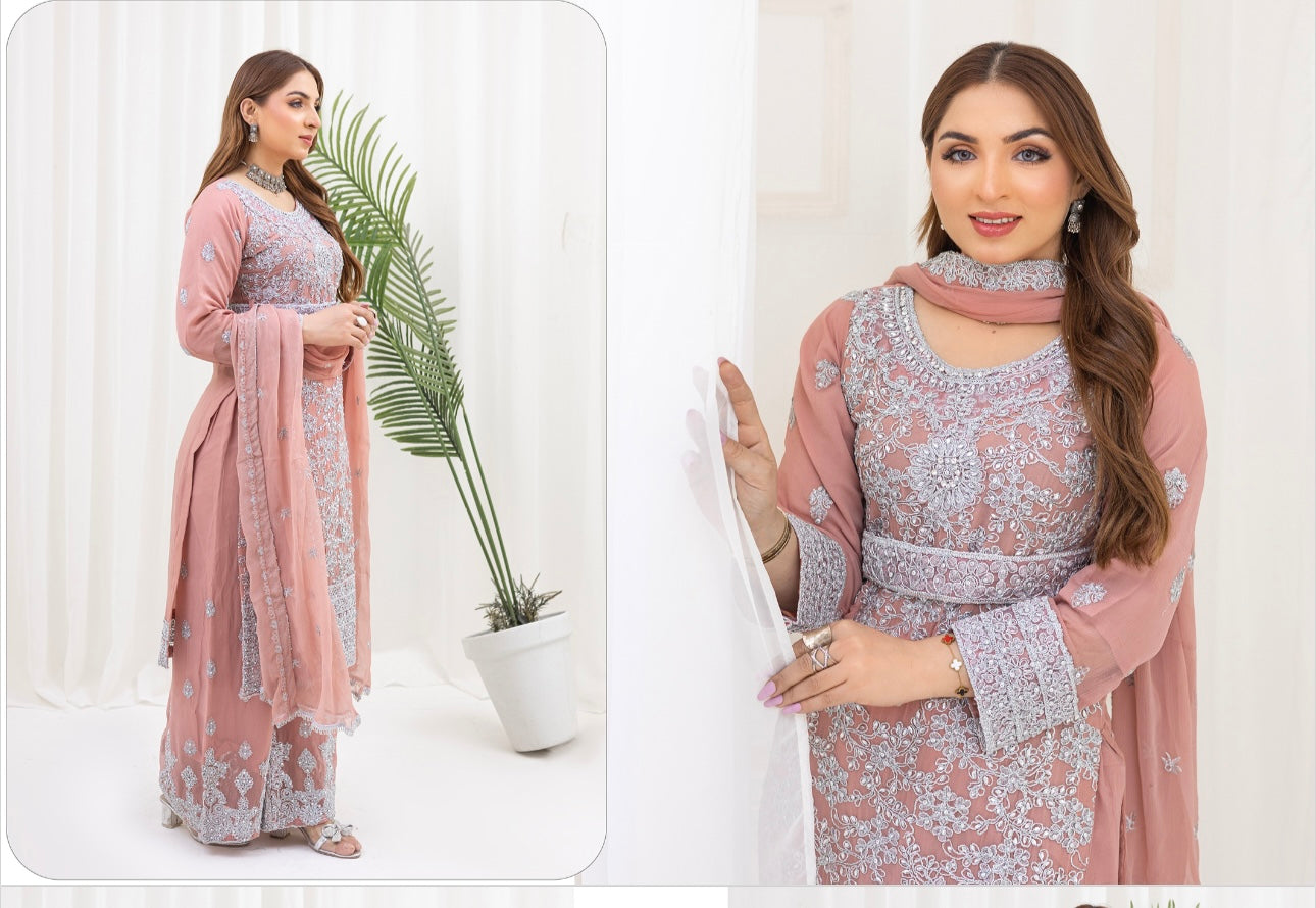 Brit 3 piece lux wedding wear_100218 Pakistani ladies suit B138