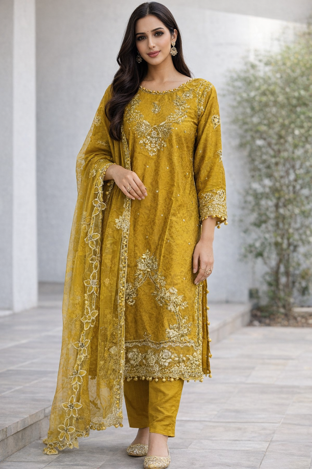 BRIT 3 chicken kari embroidered Pakistani ladies suit B541