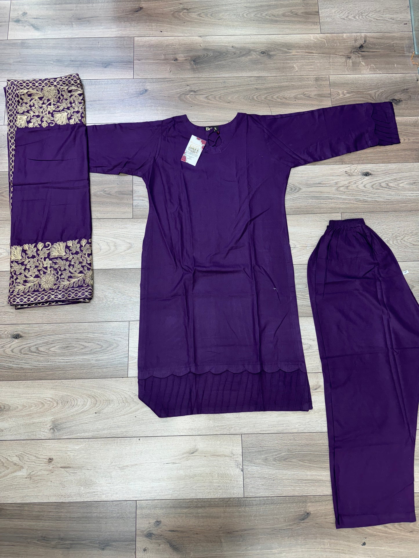Brit 3 piece Dhanak _81042 Pakistani ladies suit Purple CD2