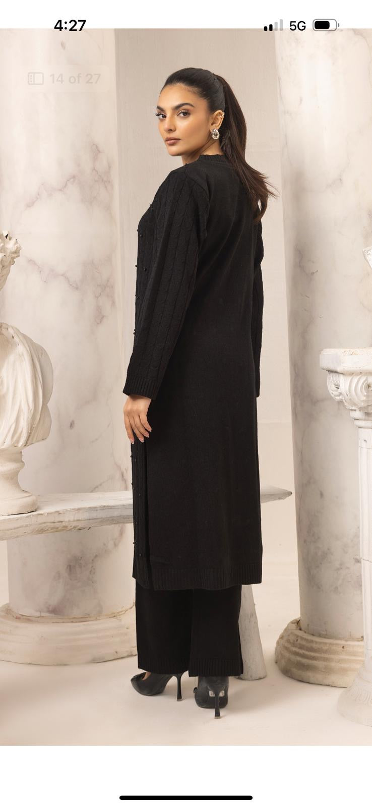Brit 2 piece modest wear _81042 Pakistani ladies suit black B268