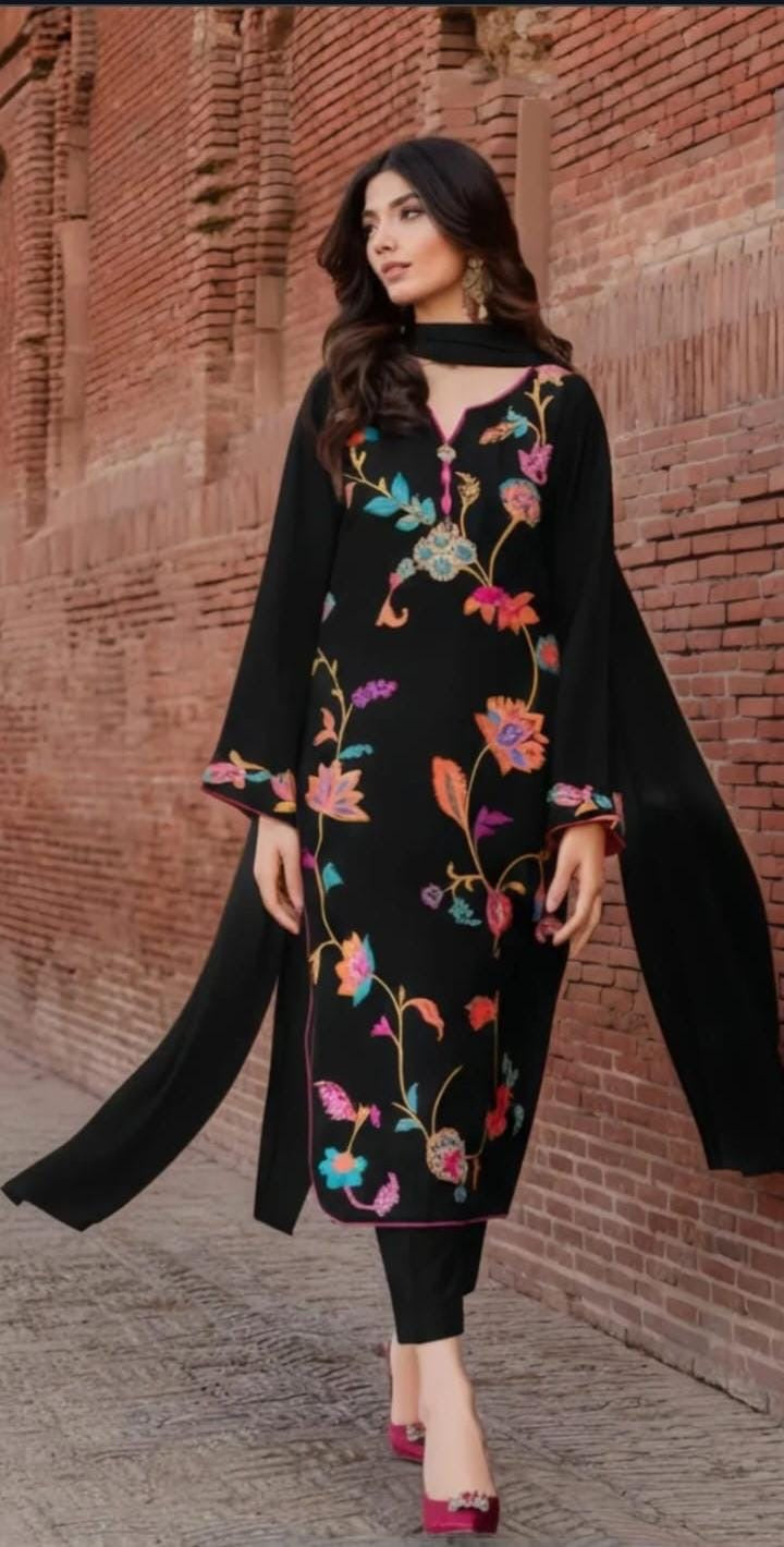 ETHINIC 2 piece designer viscous and Dhanak collection ladies dress B739