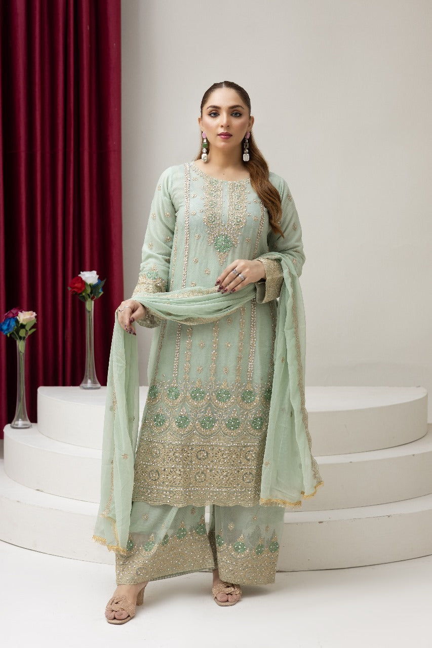 Brit 3 piece luxury chiffon _81042 Pakistani ladies suit B258