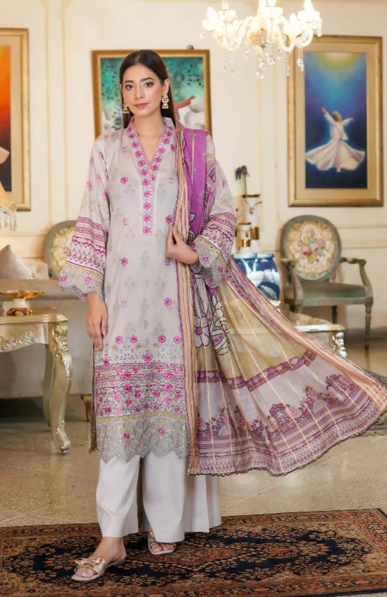 Munira linen 3 piece_1992 Pakistani ladies suit B63