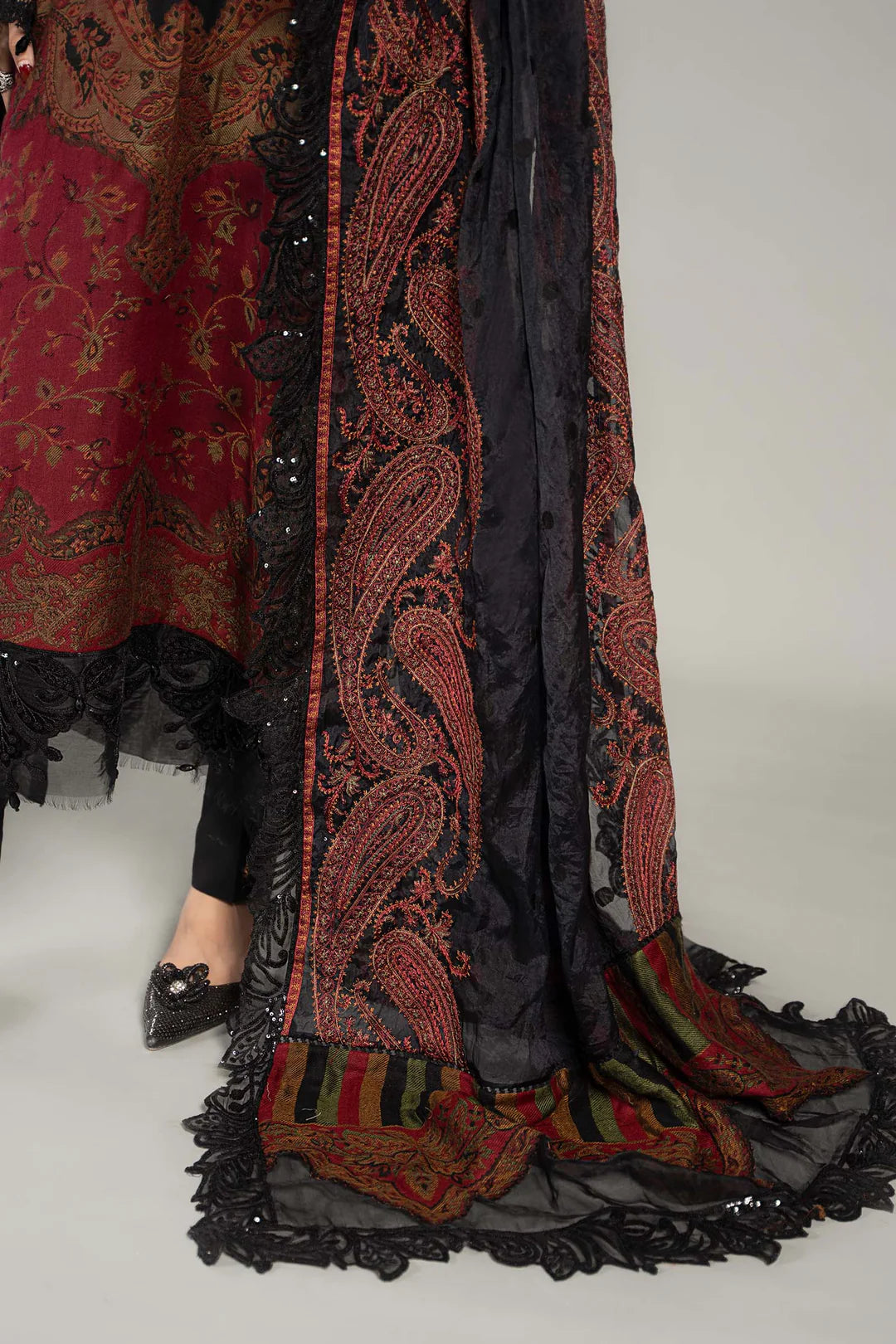 M B original 3 piece stitched_4051 Pakistani winter dress