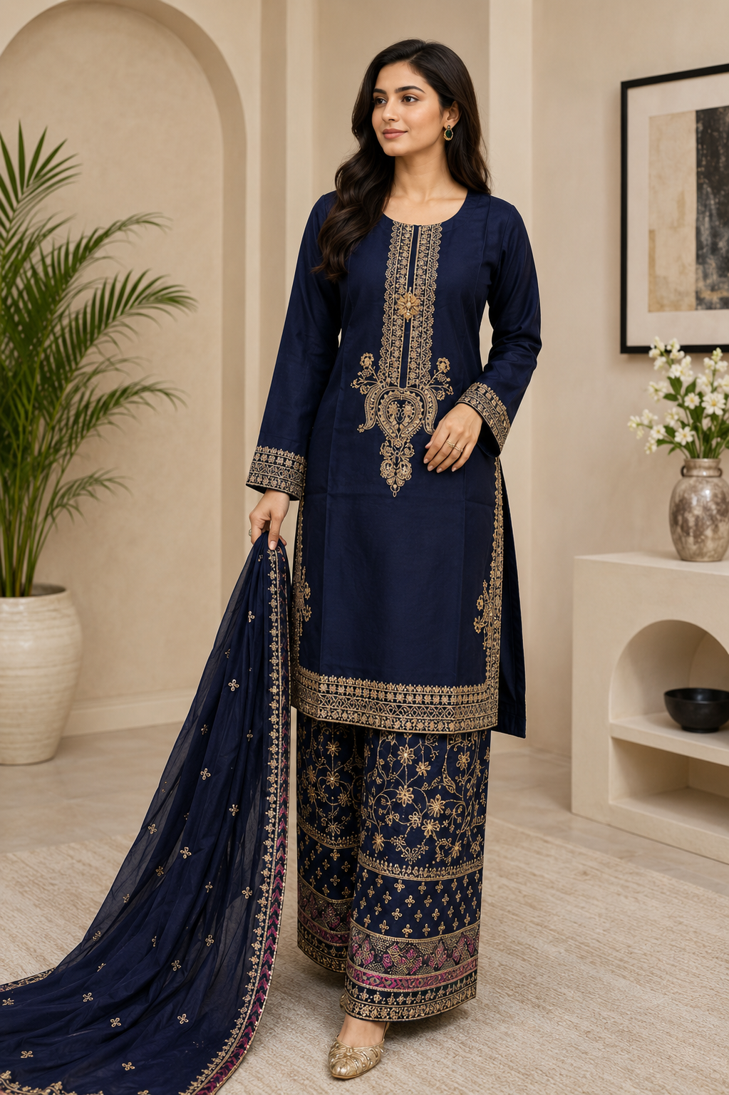 BRIT 3 piece linen collection ladies dress B735