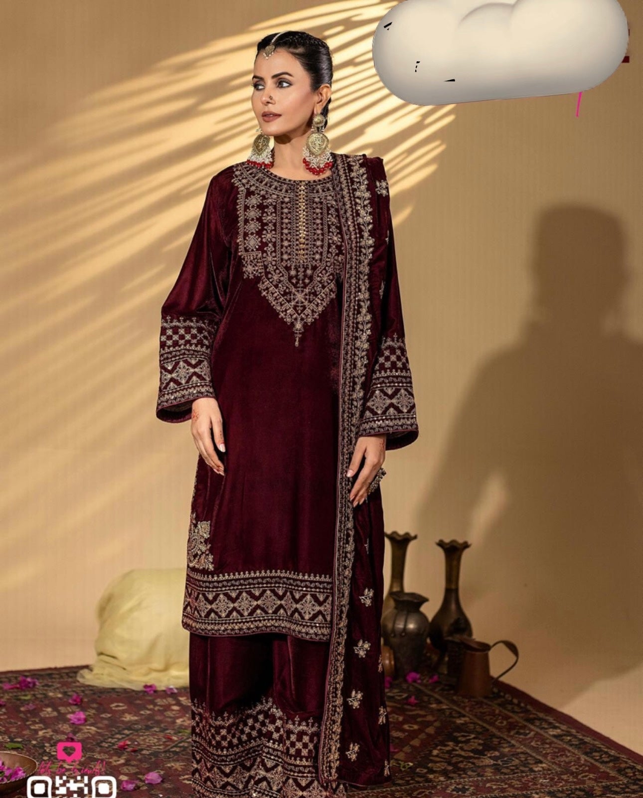 Brit 3 piece luxury 11000 Valvet_81042 Pakistani ladies suit B282
