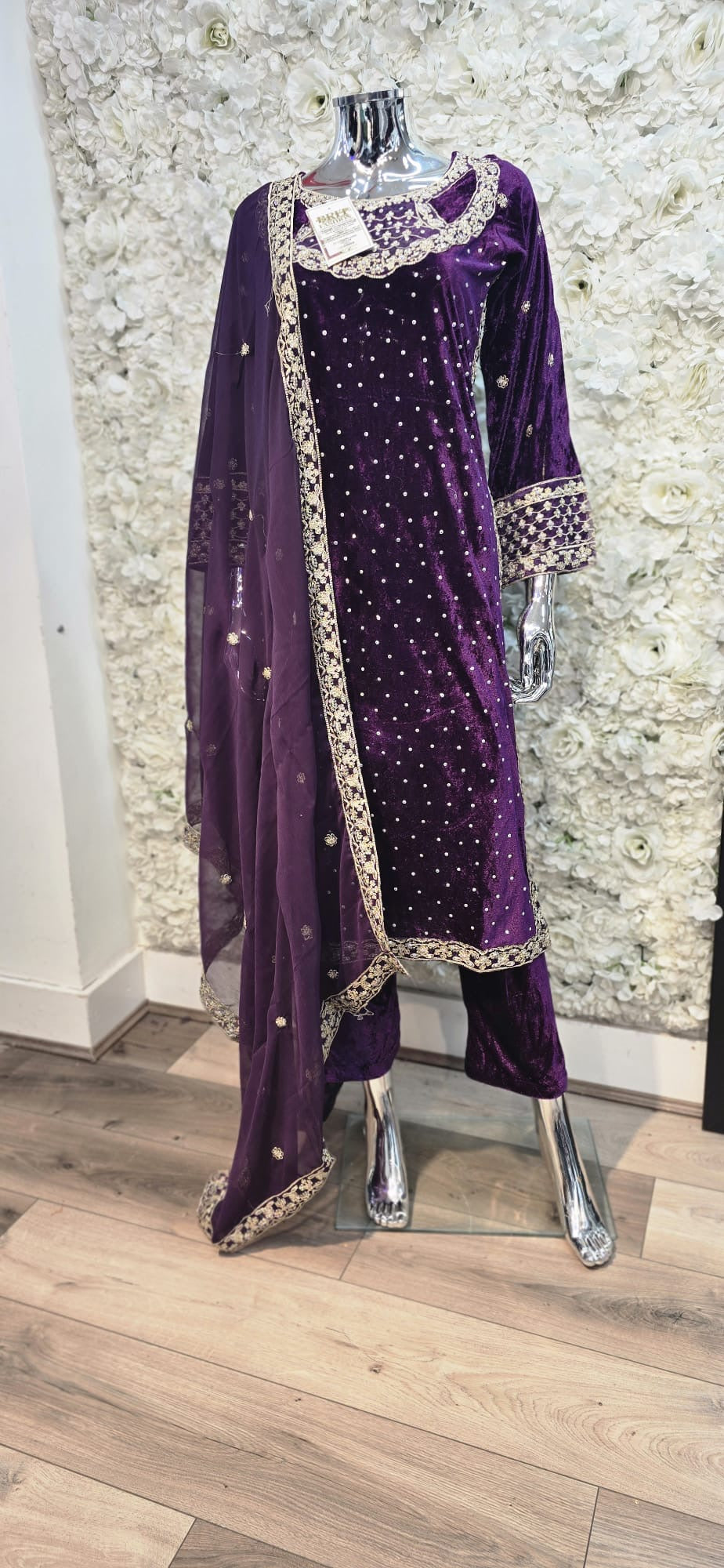 Brit 3 piece velvet_7018 ladies suit purple B3