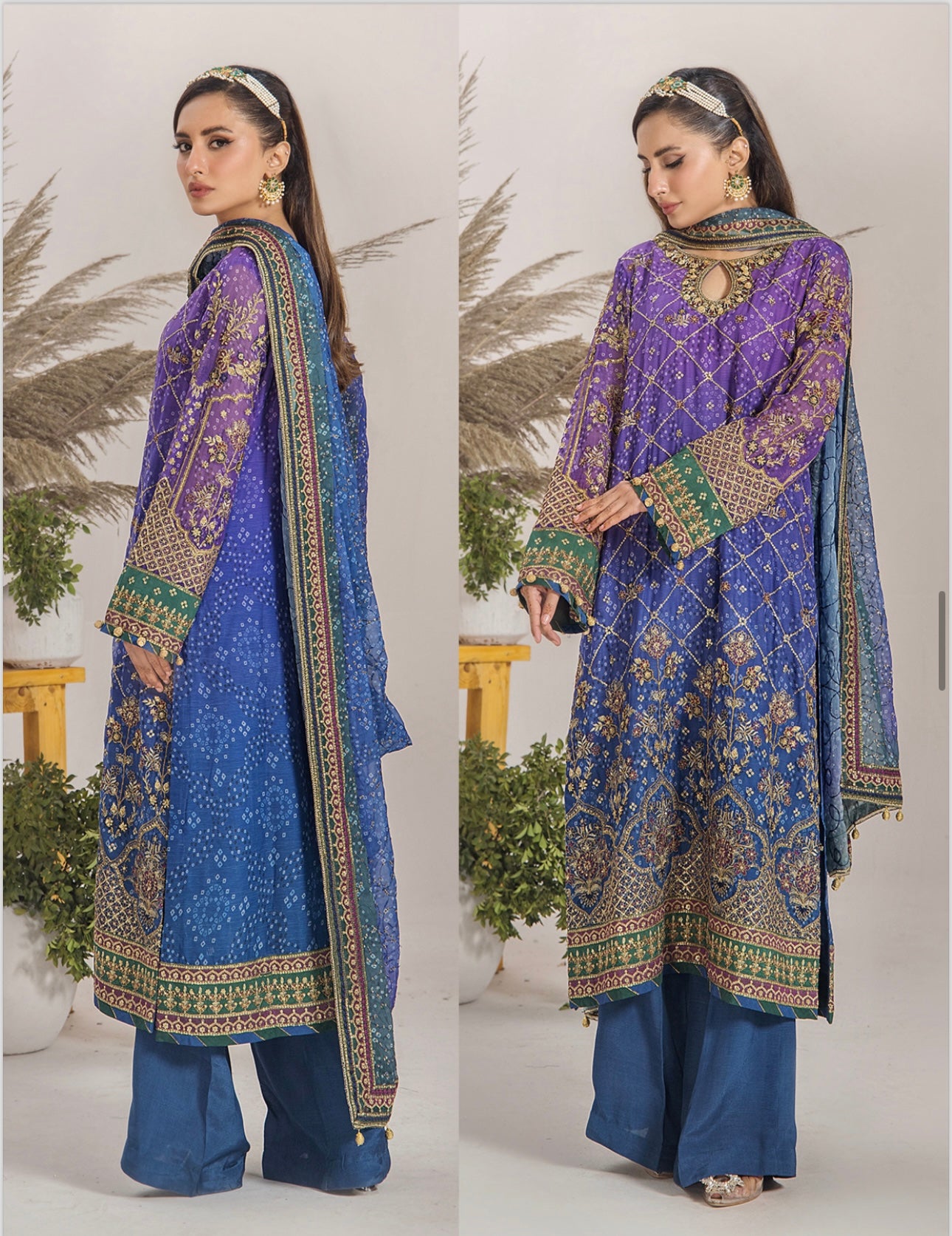 TT 3 piece luxury embroidery chiffon_81042 Pakistani ladies suit B236