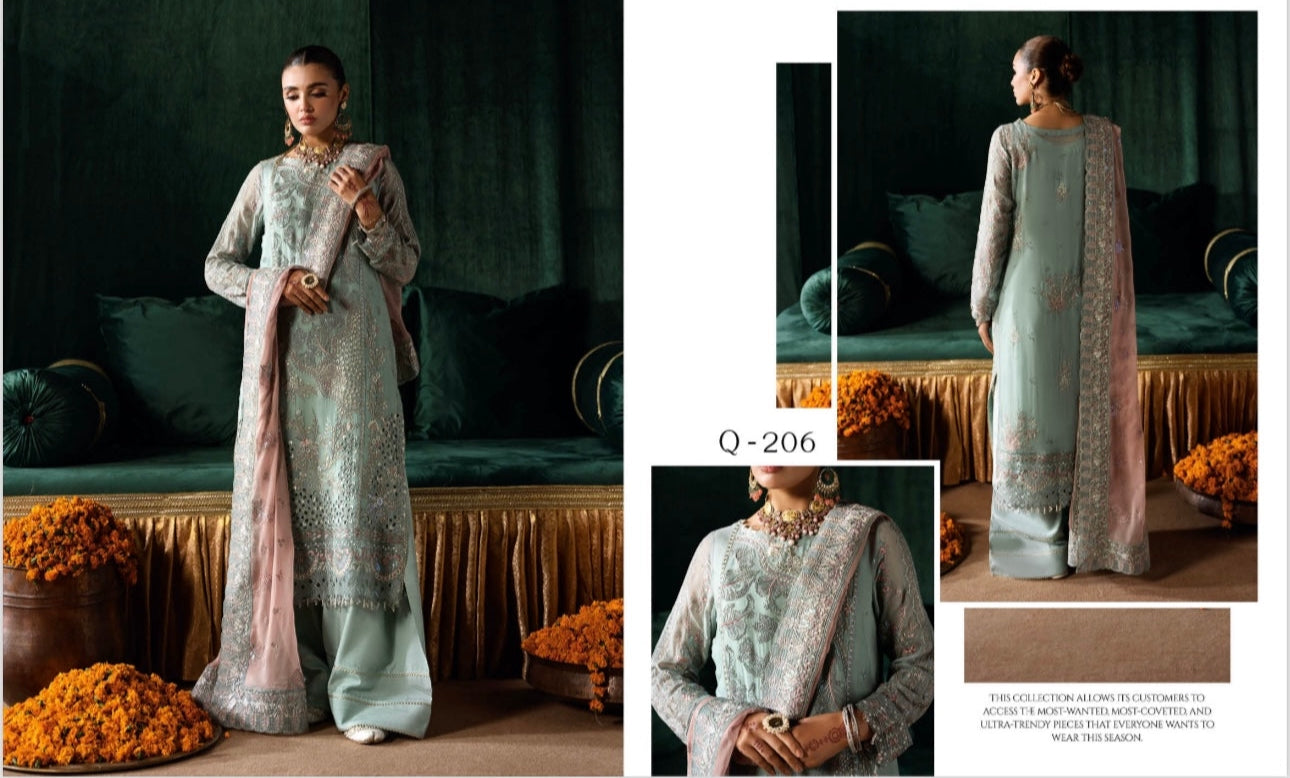 Ramsha 3 piece luxury chiffon _100300 ladies suit B157
