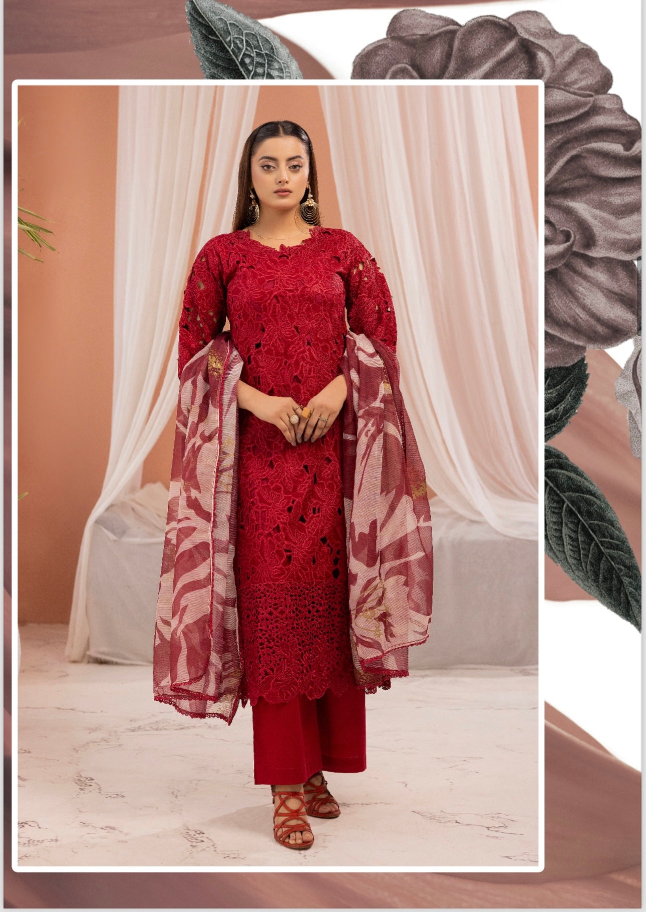 Rang Rasiya inspired 3 piece Chicken kari_7071 ladies suit B51