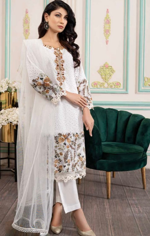 Raniya Designer 3 piece chicken kari _8044 Pakistani suits RCL