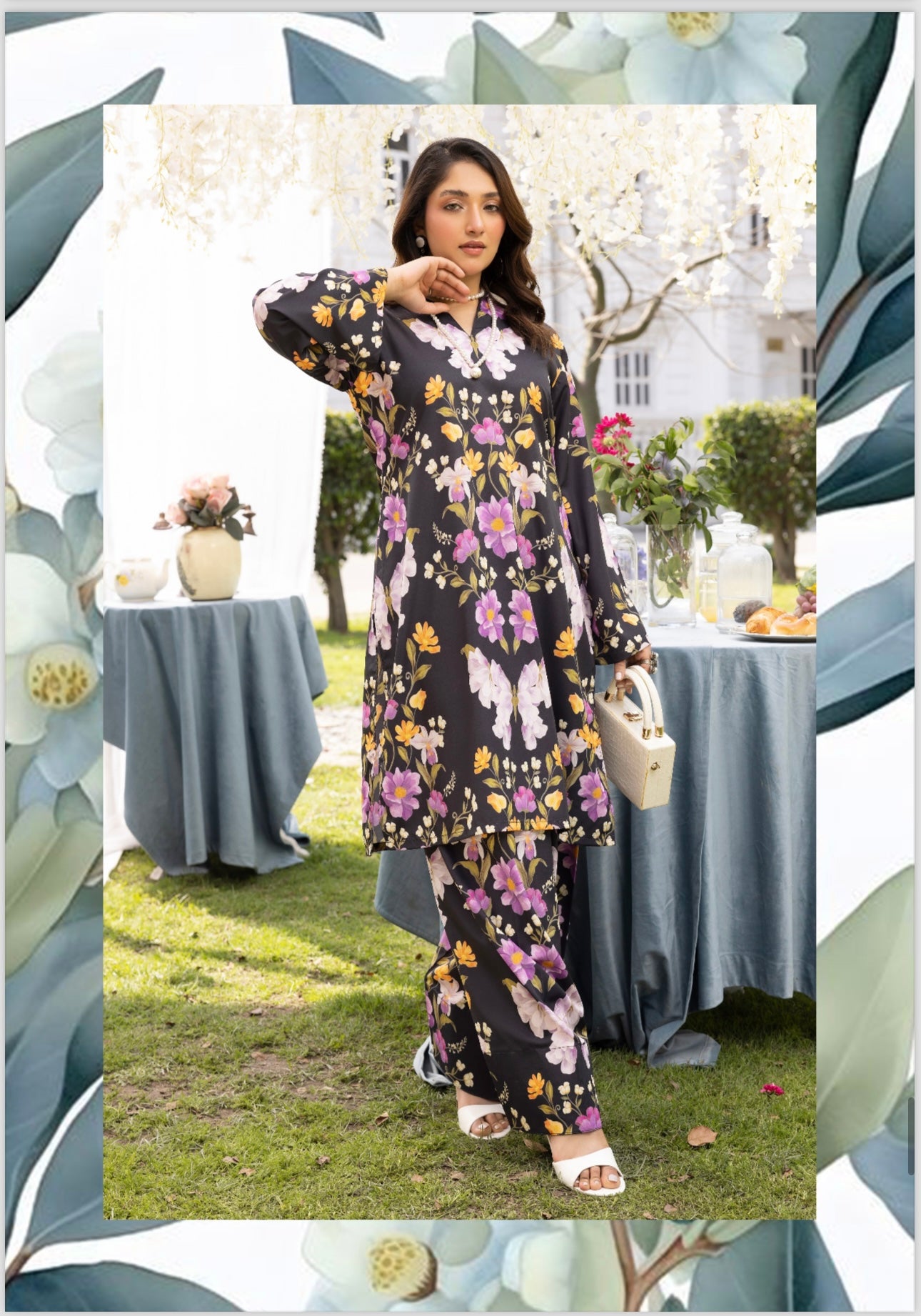 Brit 2 piece silk_10079 Pakistani suits for ladies Farshi Shalwar B113