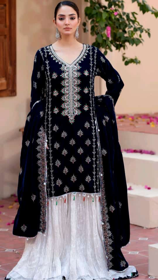 Brit 3 piece luxury velvet_5021 Pakistani ladies suit P1