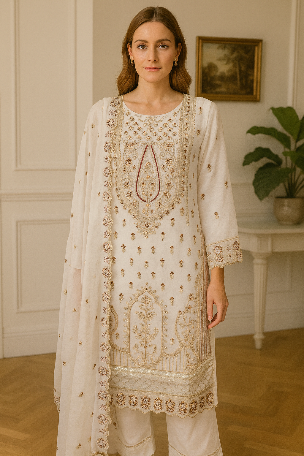 Brit 3 piece luxury chiffon_81042 Pakistani ladies suit B238