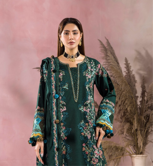 Esha ayesha original 3 piece stitched_7039 Pakistani winter dress