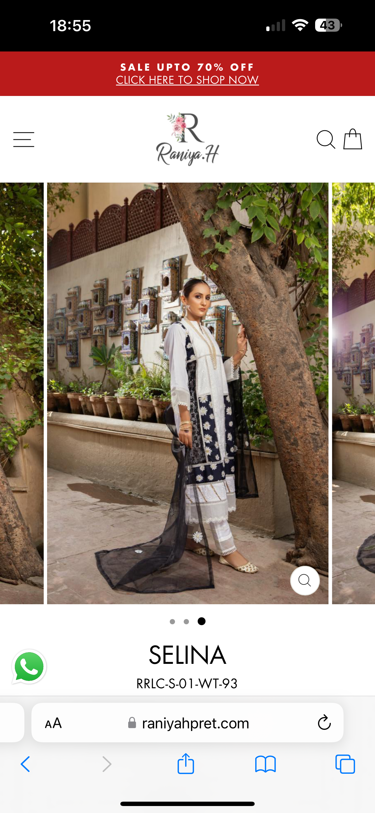 Raniya Designer 3 piece chicken kari _8053 Pakistani suits RCL