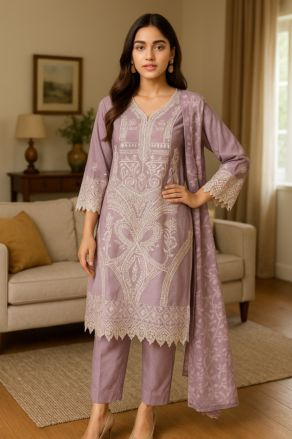 Brit posh 3 piece linen _81042 Pakistani ladies suit B231