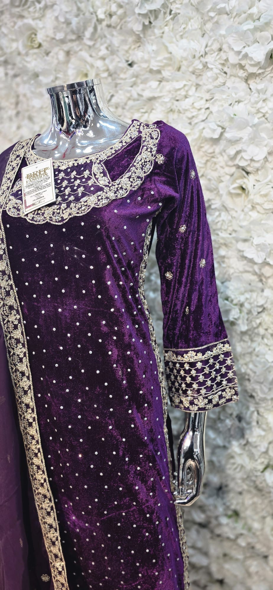 Brit 3 piece velvet_7018 ladies suit purple B3