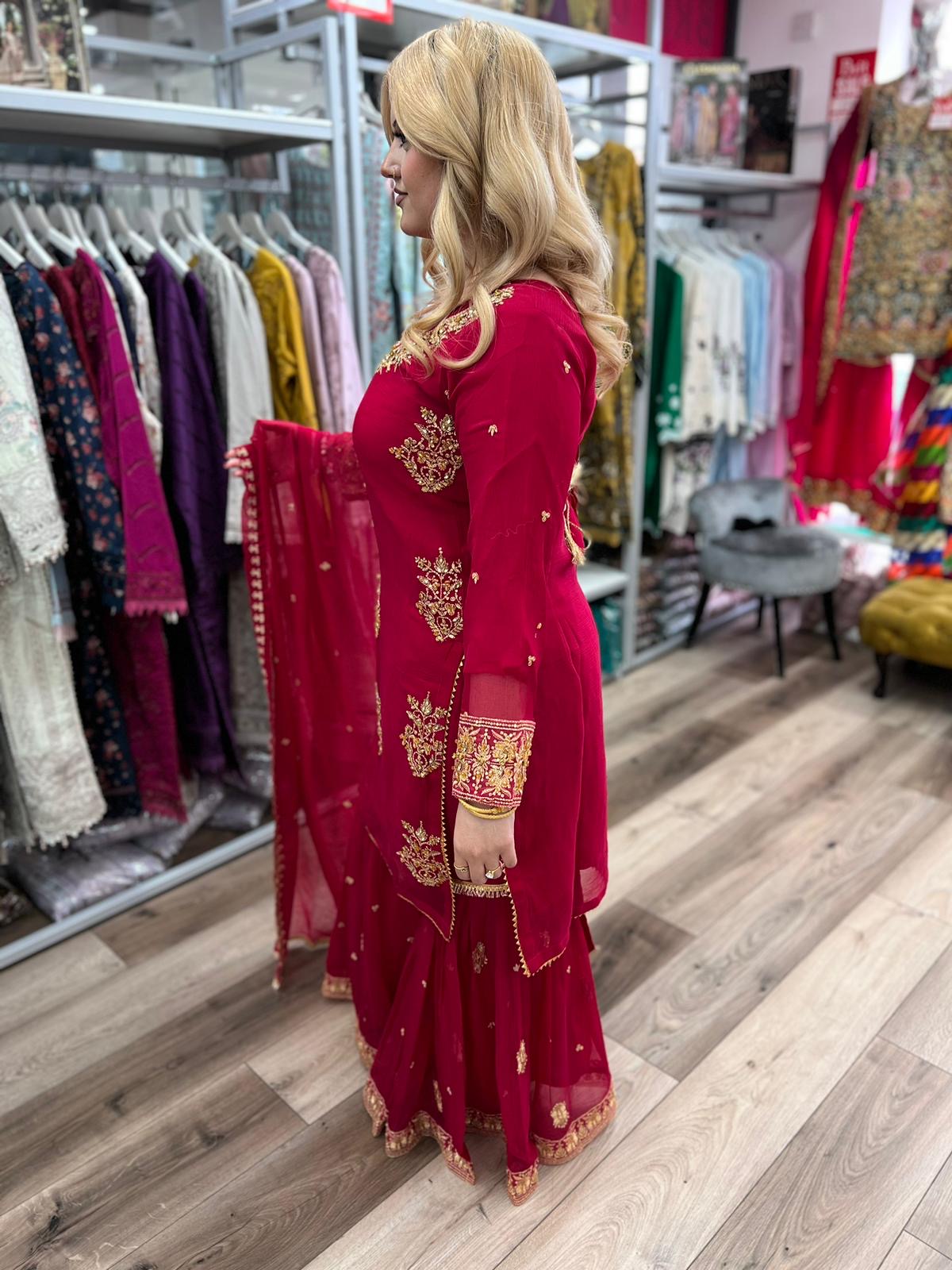 Brit 3 piece luxury chiffon_81042 Pakistani ladies suit B244
