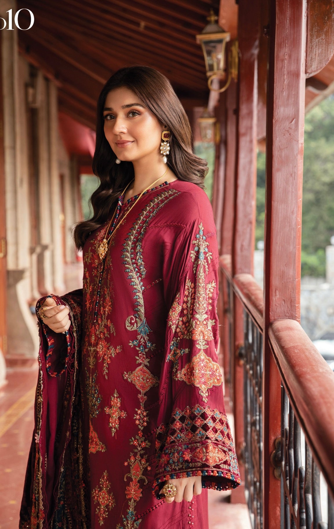 M B original 3 piece stitched_4039 Pakistani winter dress