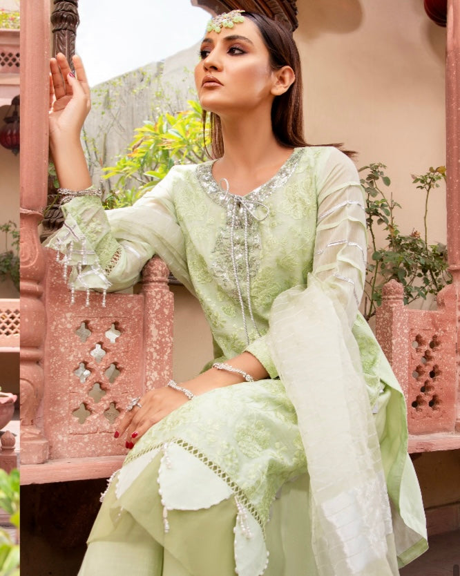 Raniya Designer 3 piece chicken kari _8045 Pakistani suits RCL
