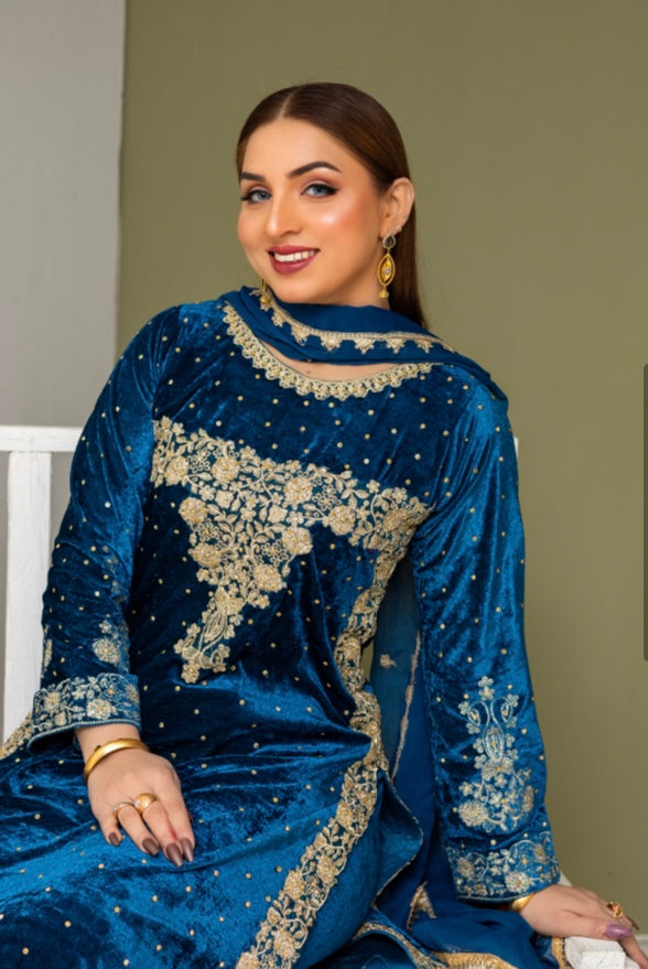 Brit Valvet 3 piece _3021 Teal B5