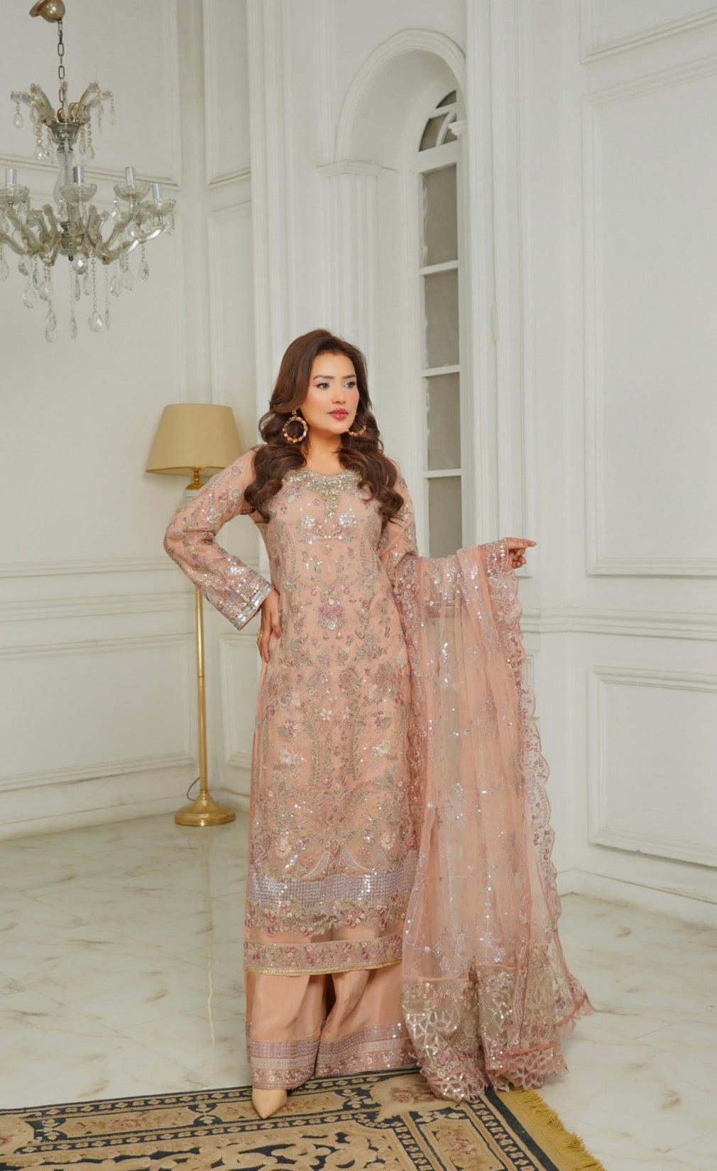 Brit 3 piece luxury NET_81042 Pakistani ladies suit B485
