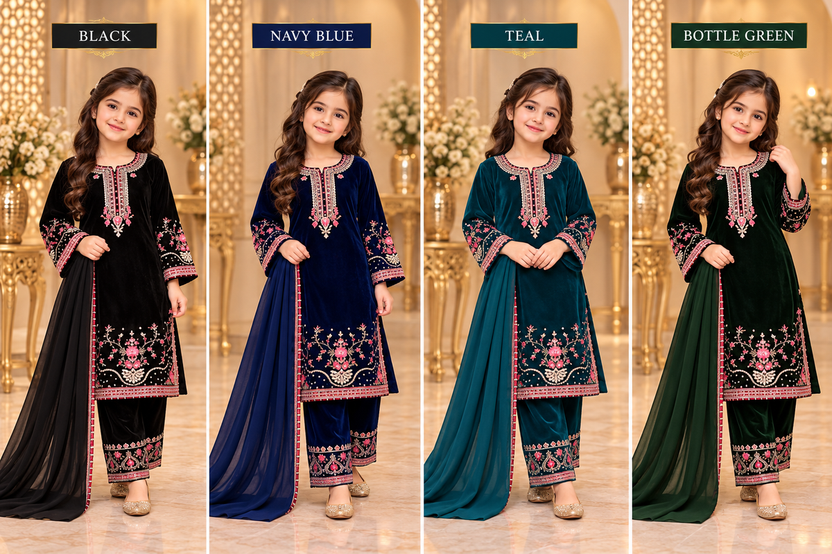 Kids 2 piece Valvet wear winter collection B830