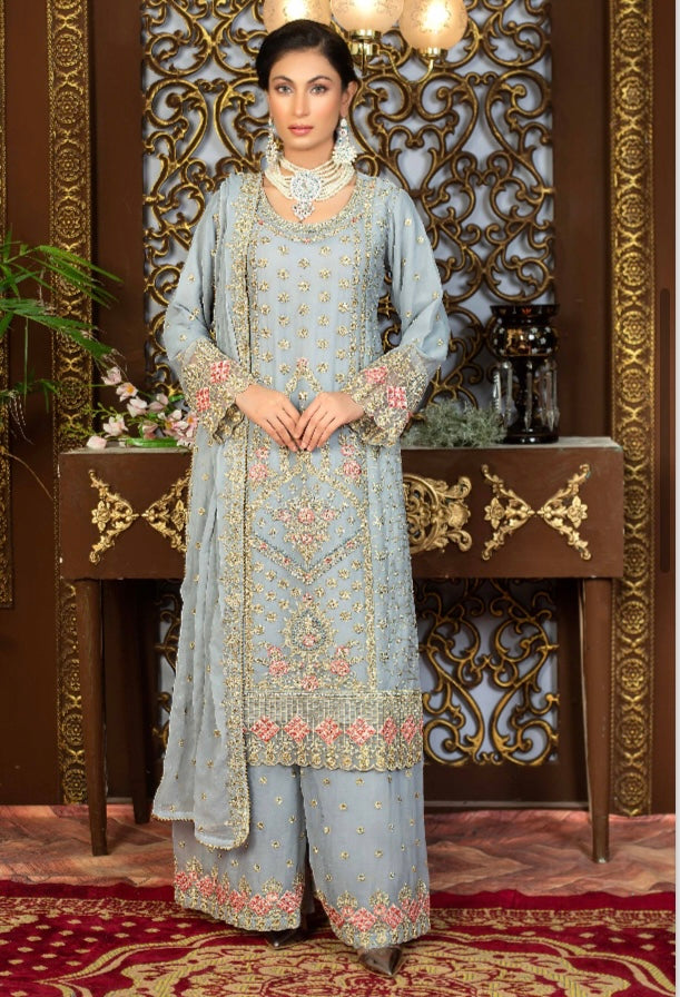 Brit 3 piece chiffon _9027 Pakistani suits B82