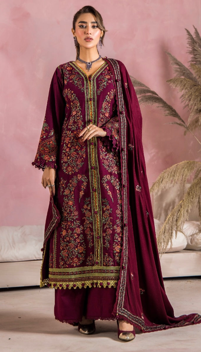 Esha ayesha original 3 piece stitched_7033 Pakistani winter dress
