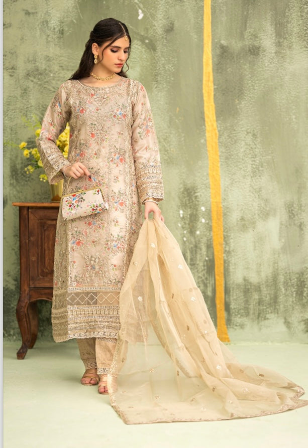 Brit 3 piece luxury organza _81042 Pakistani ladies suit B235
